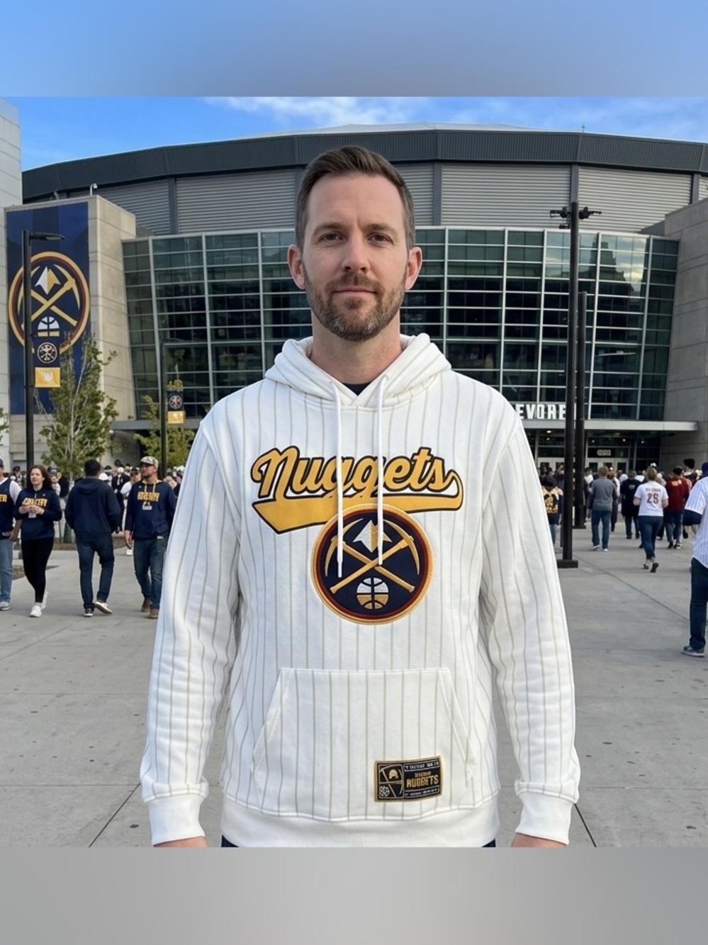 NBA Denver Nuggets Pinstripe Pullover Hoodie - Unisex - Size M
